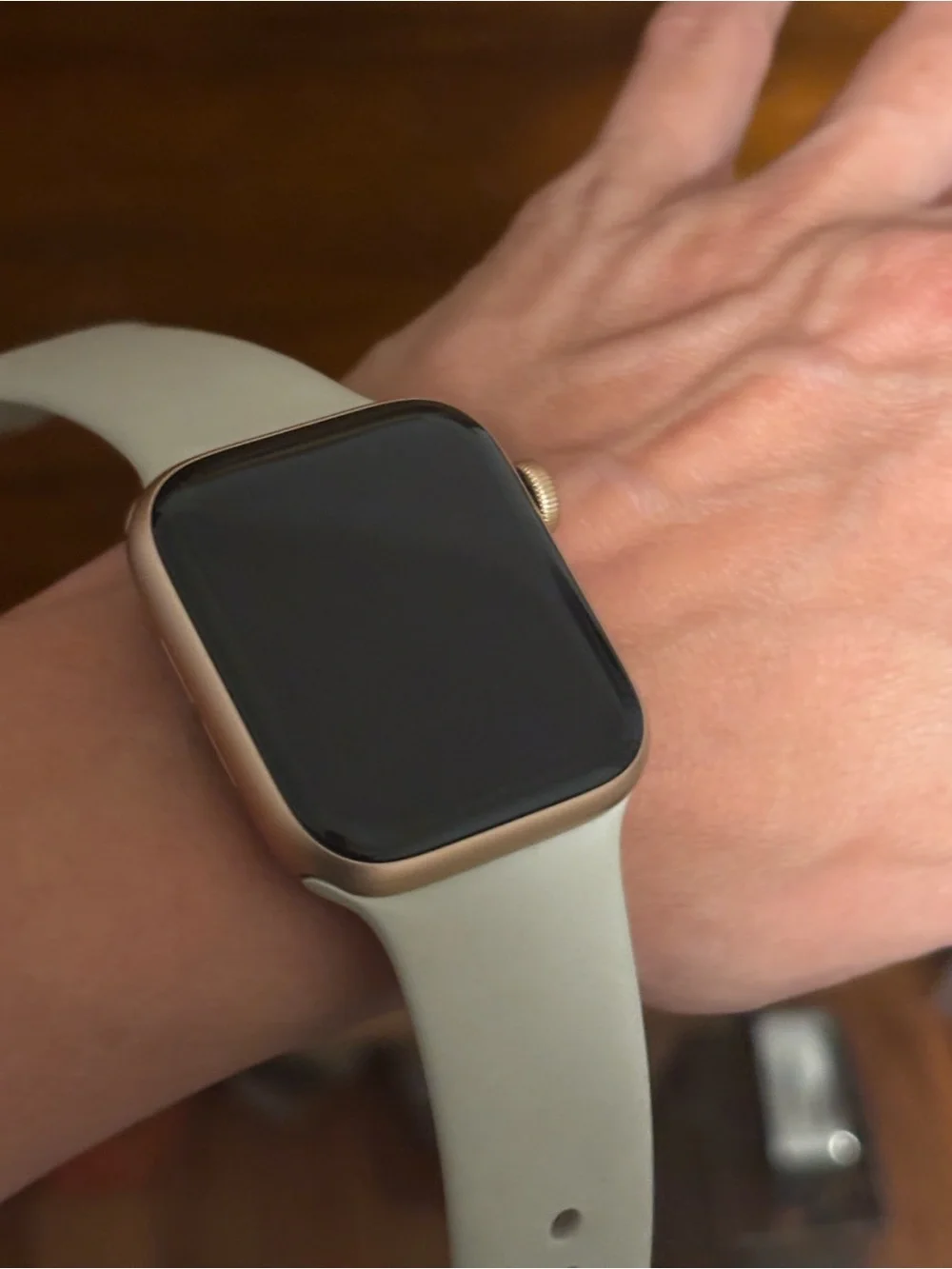 Rose Gold Apple Watch Smartwatch with Cream Silicone Band - Premium Wearable